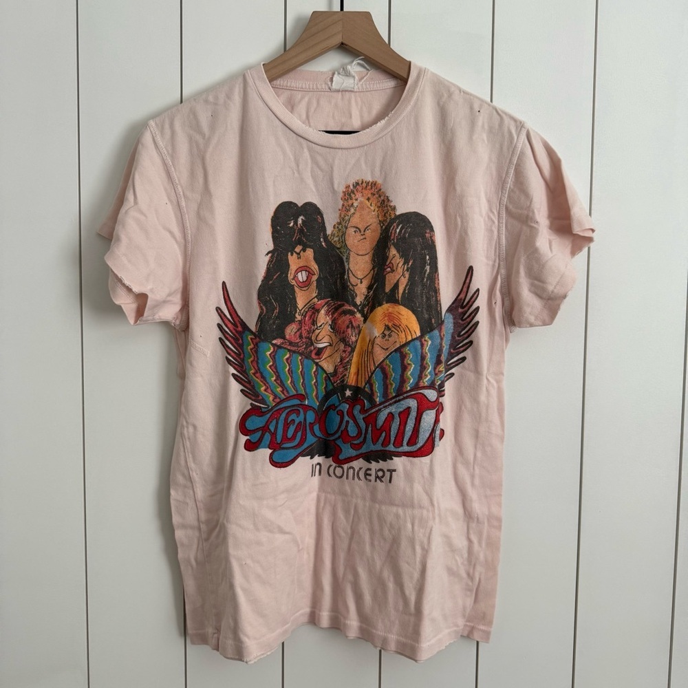 MadeWorn Aerosmith Pink Crew Tee